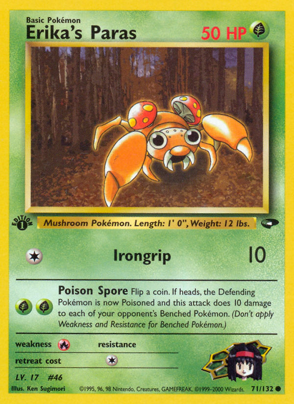 Gym Challenge Erika's Paras #71/132 first edition